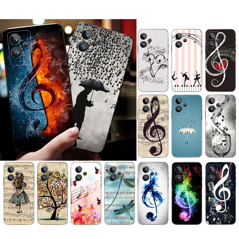 

Phone Case for OPPO Realme GT 2 Pro X2 Pro XT C25S 9 8 7 6 Pro 6i GT Master C3 C21 C21Y C11 X3 SuperZoom Music Notes Case