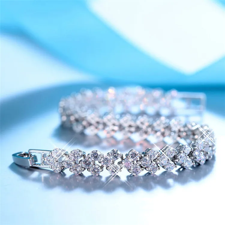 

60pcs Luxury Jewelry for Women Roma Silver Color Charm Bracelet