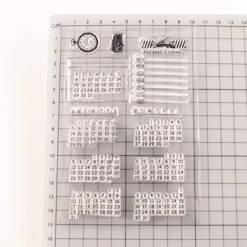 

Calendar Transparent Clear Stamps Scrapbook Card Album Paper Stamps for Diy Handmade Silicone Rubber Roller Stamps