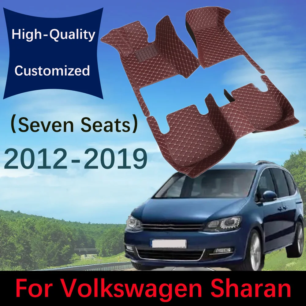 

Custom Leather Car Floor Mats For Volkswagen Sharan Seven Seats 2012 2013 2014 2015 2016 2017 2018 2019 Automobile Carpet Rugs