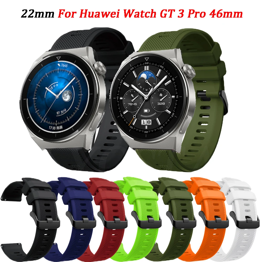 

Ремешок силиконовый для смарт-часов Huawei Watch GT 3 2 Pro, браслет для наручных часов GT Runner 46 мм, 22 мм