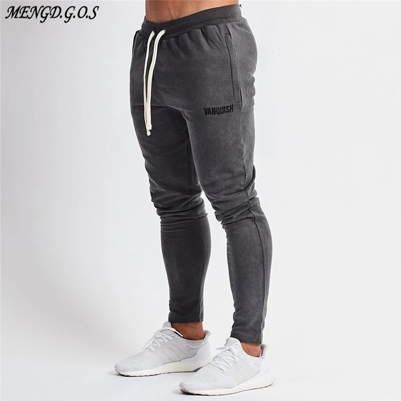 

Хлопковые уличные новые тонкие повседневные брюки с модным принтом, мужские брюки для бега, фитнеса, мужские спортивные штаны