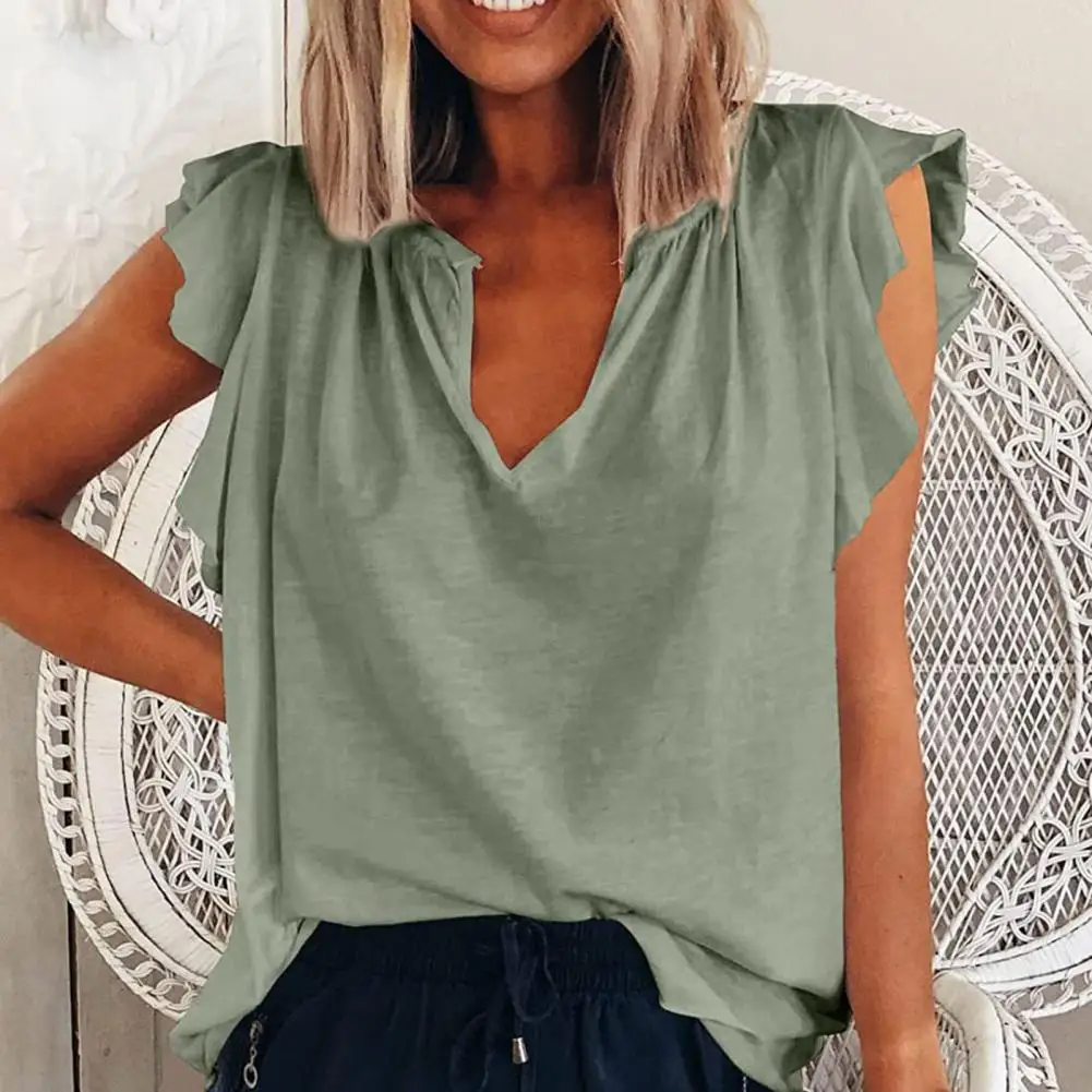 

T-shirts Top Comfortable Women T-shirts Solid Color Lady T-shirts