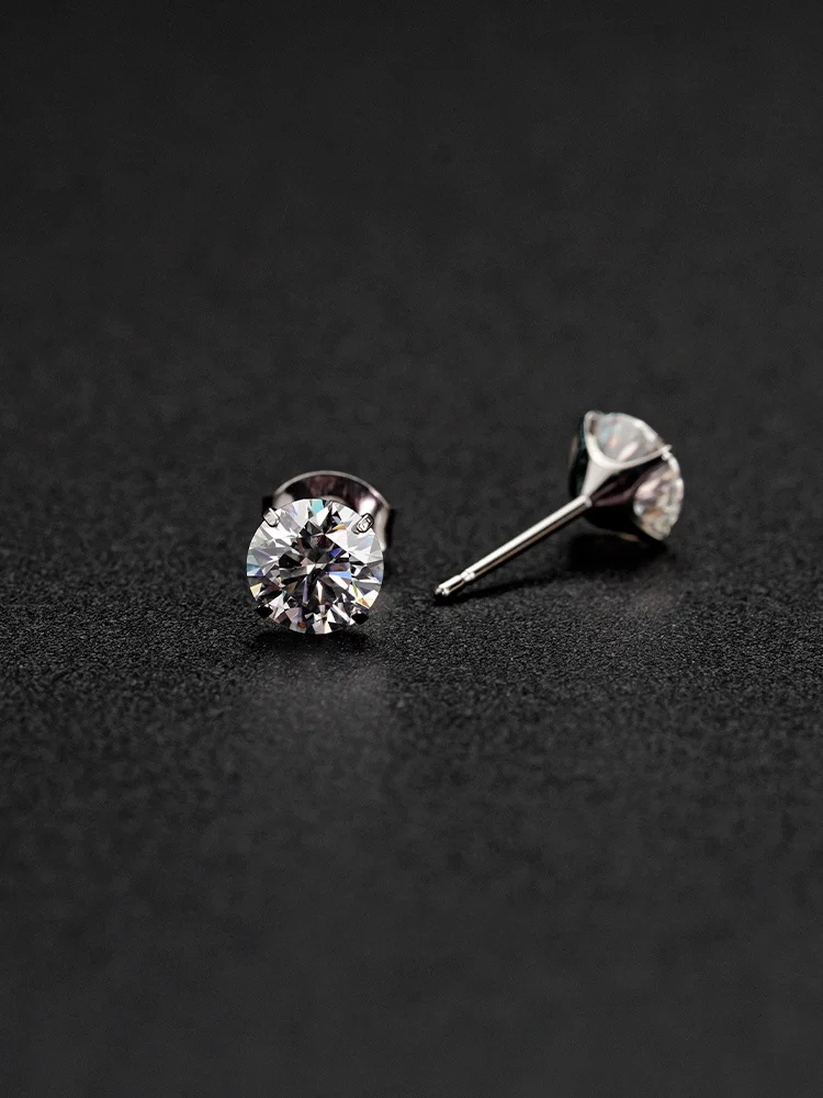 Серьги-гвоздики Super Flash Moissanite F36 из титанового сплава антиаллергенные