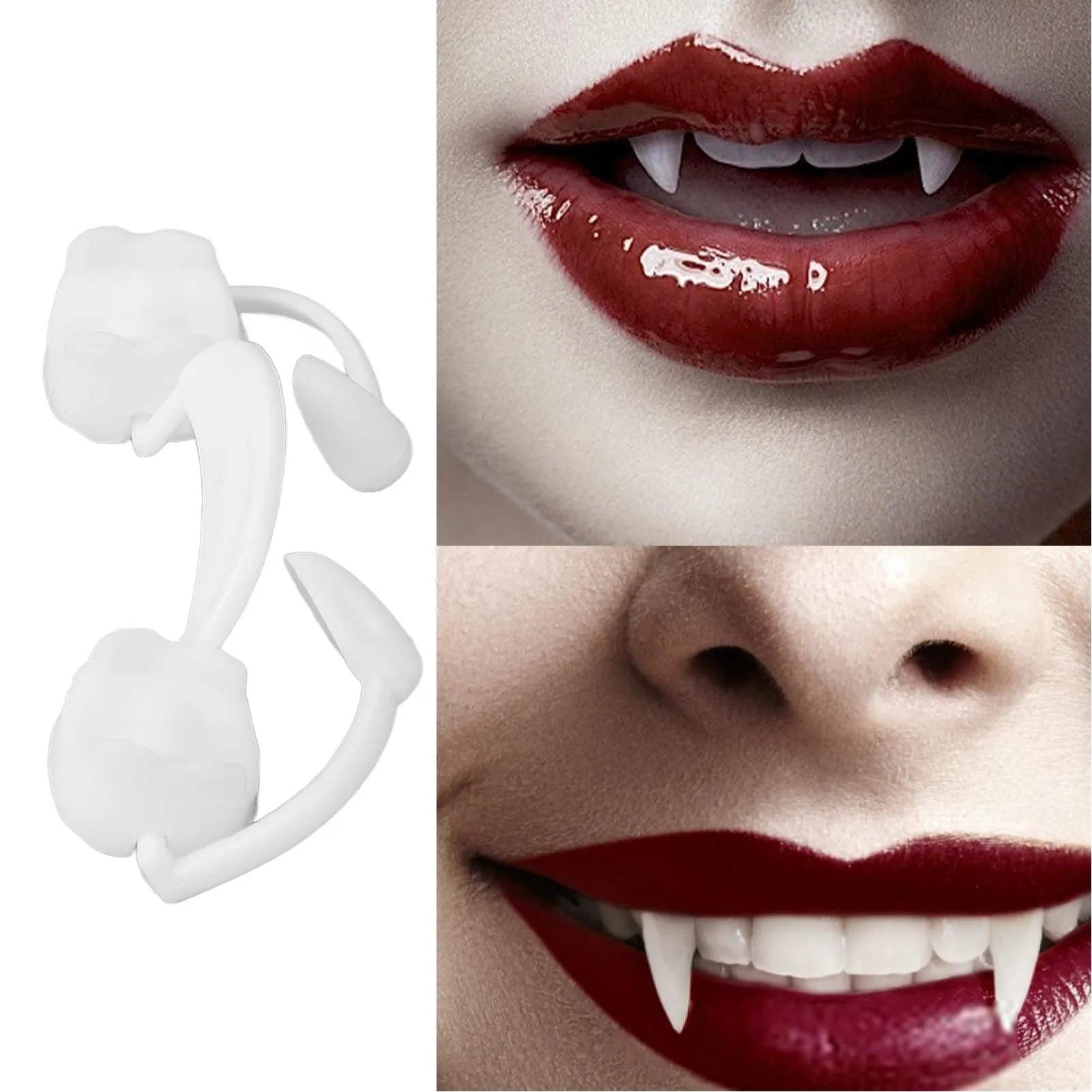 

Halloween Creepy Fake Teeth Brace Role Playing Retractable Fake Fangs Prop for Party Halloween Makeup