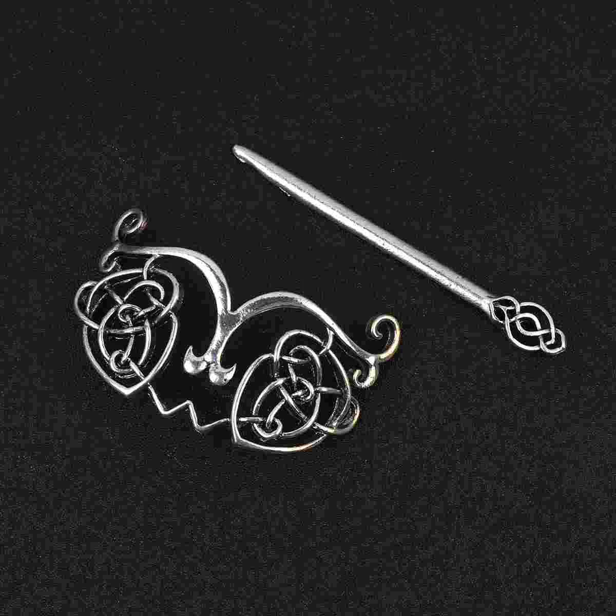 

Hair Celtic Slide Hairpins Clip Metal Knot Vintage Pin Accessories Woman Stick Barretteminimalist Sticks Silver Retro Clipsknots