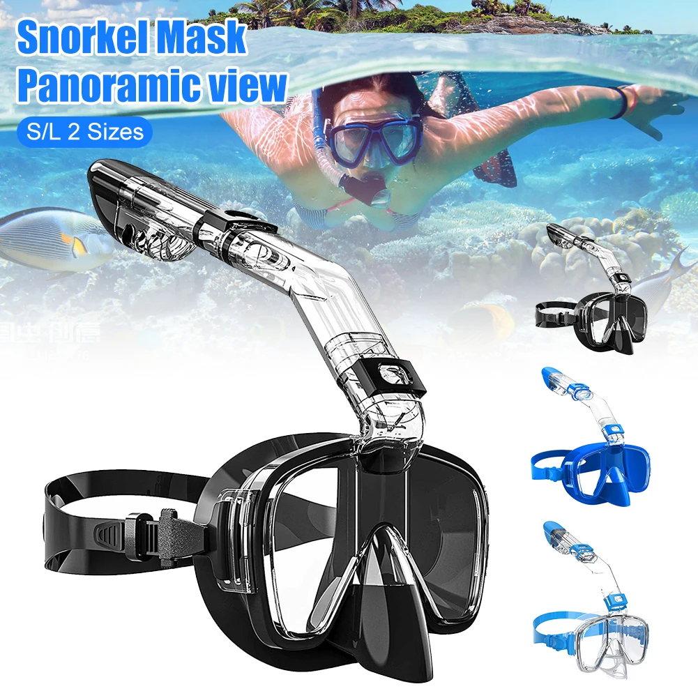 

Half Face Snorkel Mask Anti-Fog 180° Panoramic View Diving Mask Dry Top with Camera Mount Anti-Leak Goggles for Adult Men Women