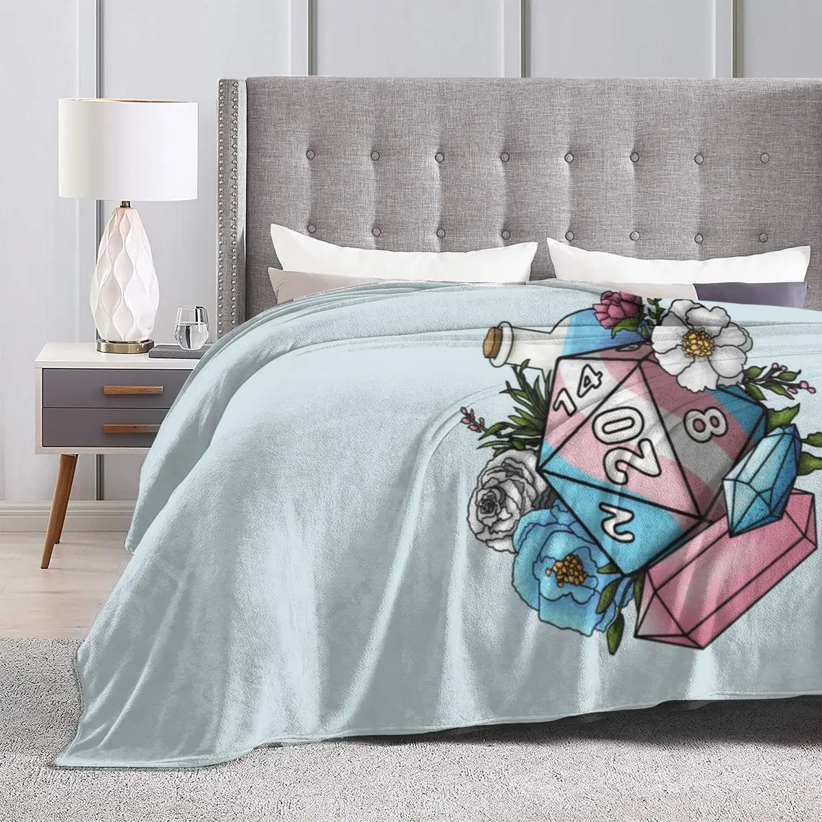 Настольные игровые кости Pride Transgender D20 ультрамягкое одеяло из микрофлиса
