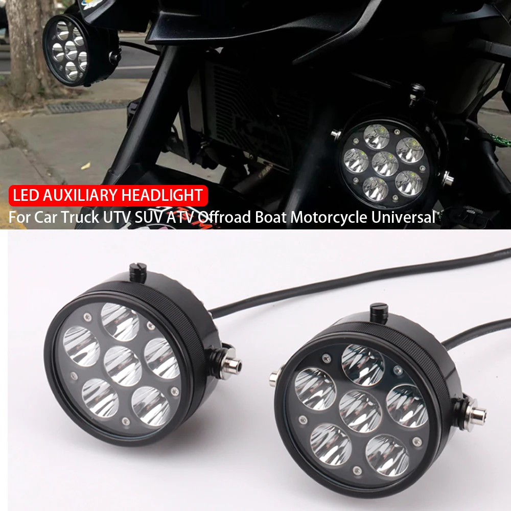 

For PAN AMERICA PA 1250S PA1250 RA1250 Universal Fog Lamp Motorcycle LED Auxiliary Headlight Yellow FogLights 6led Spot Lights