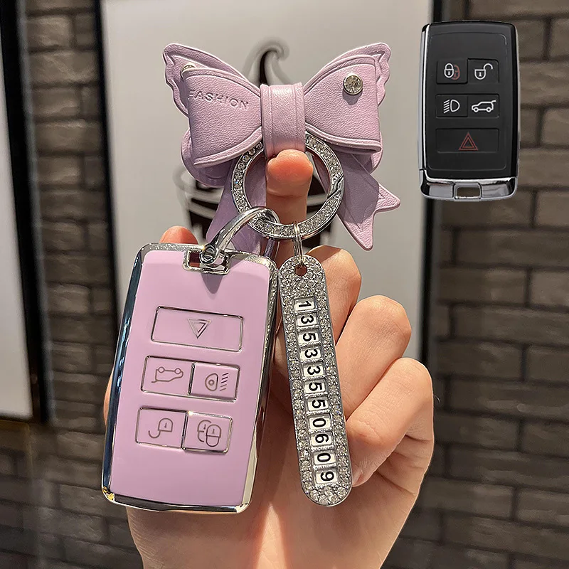 

New TPU Car Key Case Cover For Land Rover Range Rover Discovery 5 Sport 2018 2019 For Jaguar XEL E-PACE 2019 Accessories