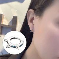 silver needle cute geometric earrings womens turquoise pierced cartilage stud earrings fashion jewelry gifts for women