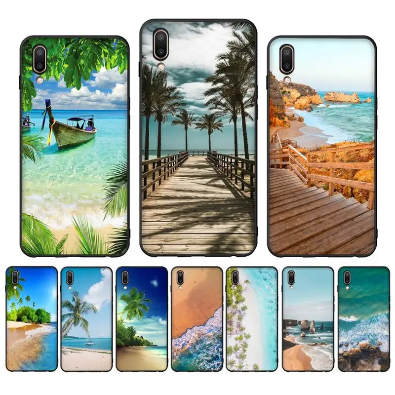 

Sea Beach Phone Case for Vivo Y91C Y11 17 19 17 67 81 Oppo A9 2020 Realme c3