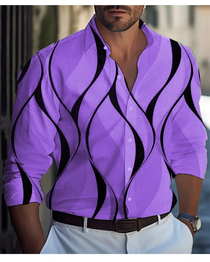 Мужские рубашки из микрофибры и вискозы в полоску