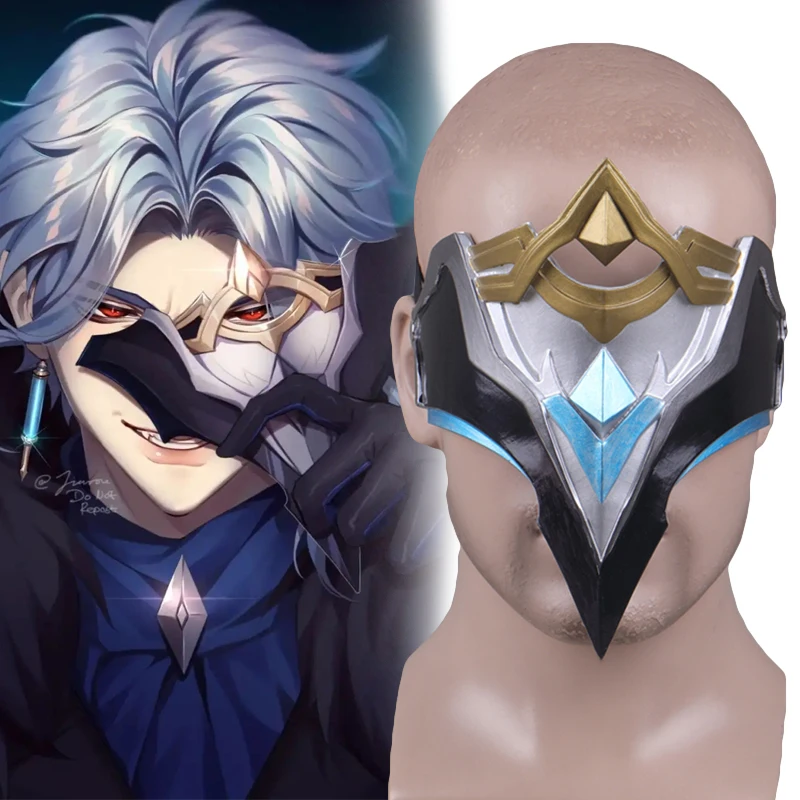 

Game Genshin Impact Harbingers Dottore Mask Cosplay Fatui The Doctor PVC Unisex Face Shield Accessories Ball Party Prop Gifts