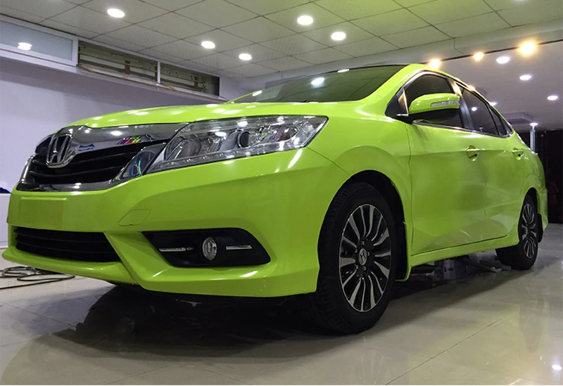 

Gloss Light Green Vinyl Vehicle Car Wrap Film Sheet Roll DIY Wrapping Foil Adhesive Decal size 1.52x18m 5x59ft