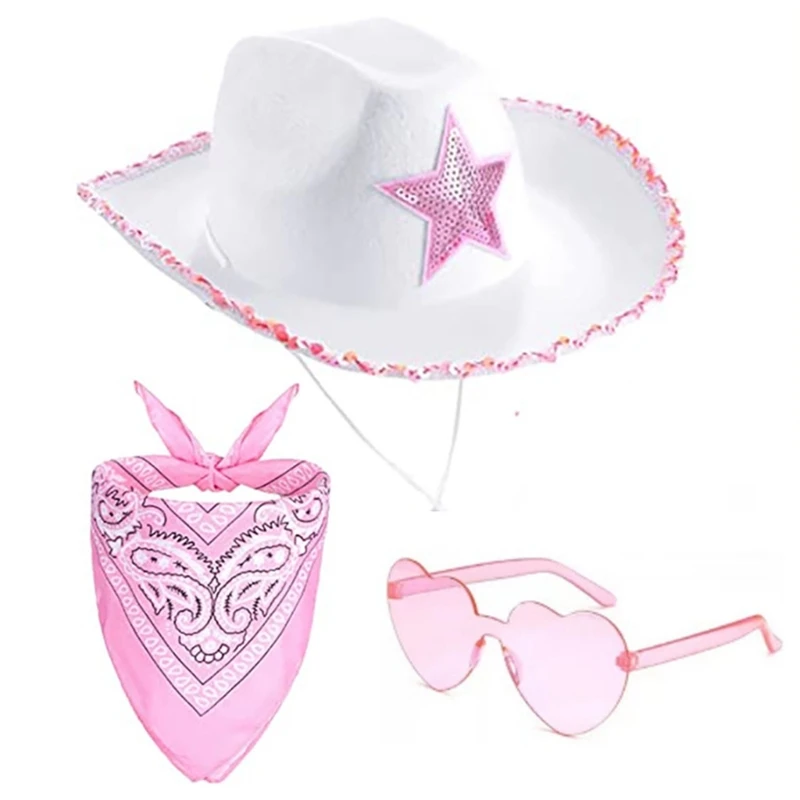 

Flatcaps Wide Brim Hat Cowgirl Scarf Night Club Suit Cosplay Costume Teens Favor Dropship