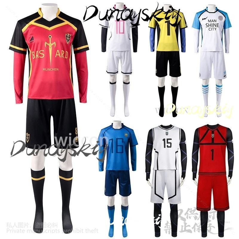 Аниме BLUE Косплей LOCK Костюм Футбольная команда Униформа Isagi Yoichi Bachira Meguru Mikage Reo Nagi