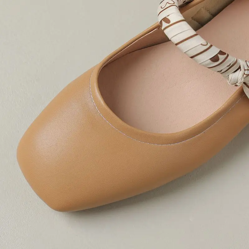 ASILETO Brand Hot Sale Мягкие туфли на плоской подошве для женщин с квадратным носком без