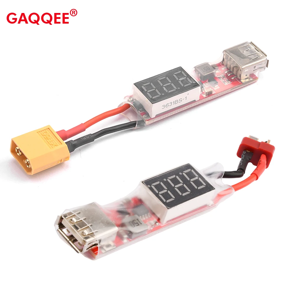 

2S-6S Lipo Lithium Battery XT60/T Plug To USB Charger with Protection Function Voltage Display Adapter Board Converter for Phone