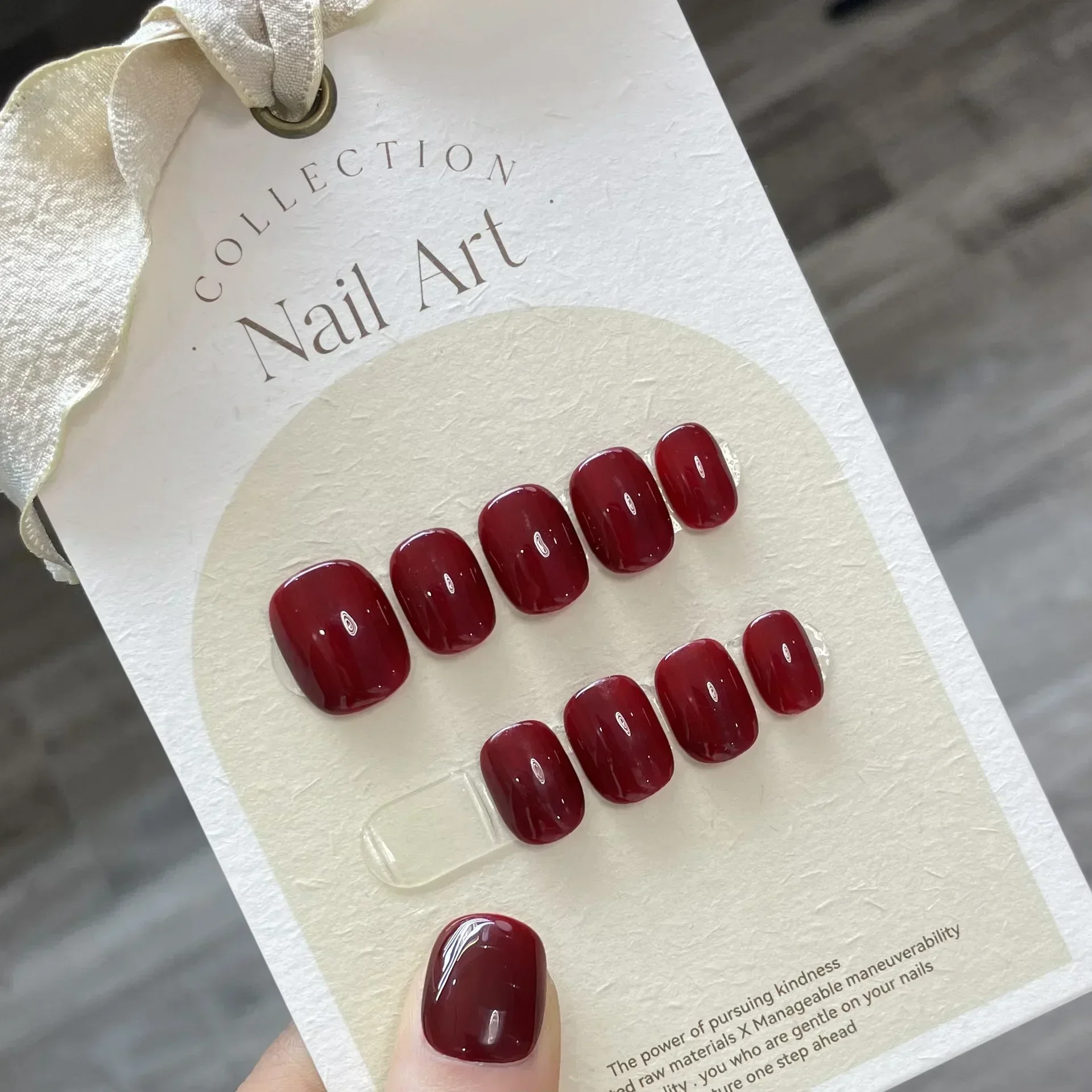 Faux ongles courts faits à la main, couleur Pure, avec colle à pression, couverture complète, tête ronde française, manucure, pointes d'ongles portables, 10 pièces