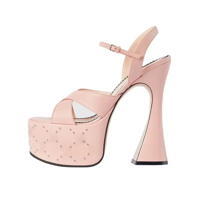 2023 Spring and Summer New Women's Shoes Designer Luxury Thick Sole High Heels Sandals Occidental Banquet Party Shoes for Women