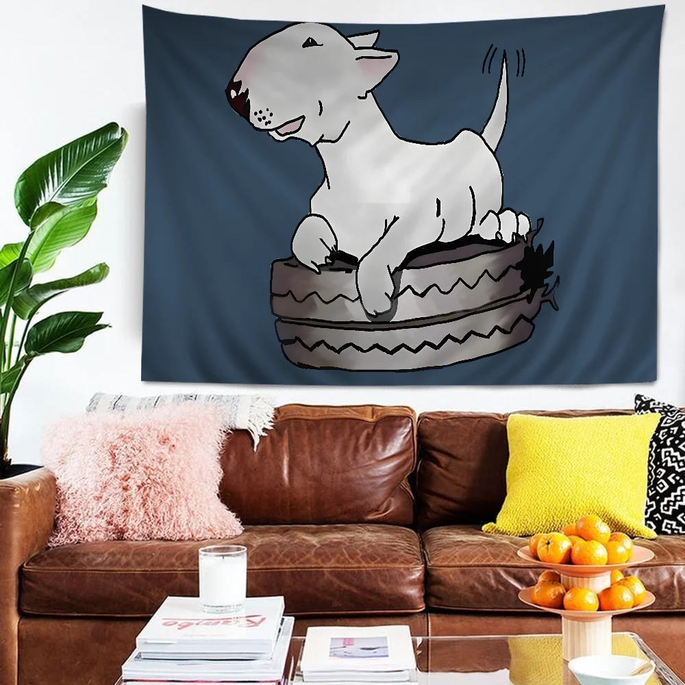 Английский бультерьер собака искусство научная фантастика комната домашний