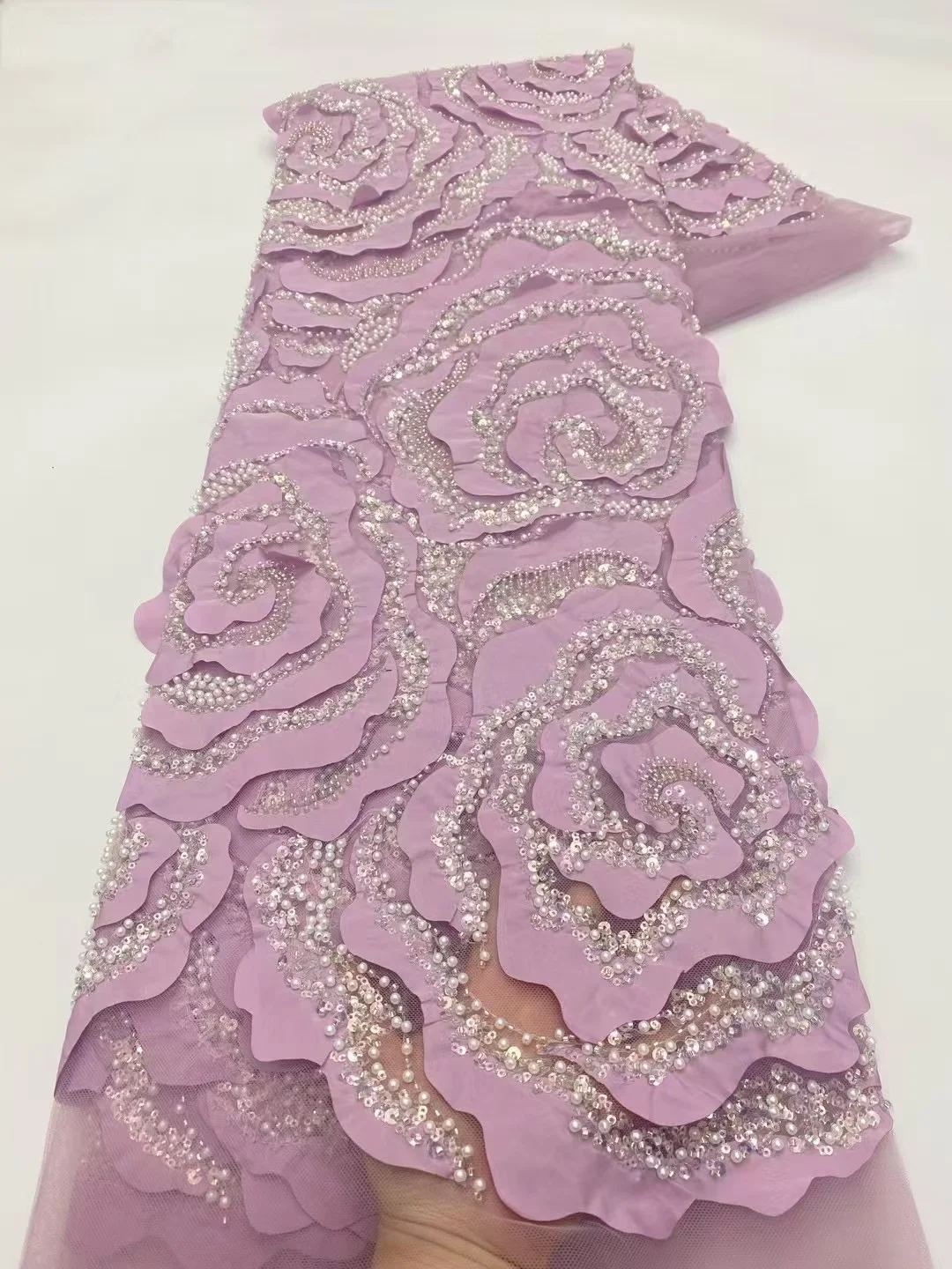 2024 легкая роскошная тюлевая кружевная ткань 5 ярдов новая высококачественная