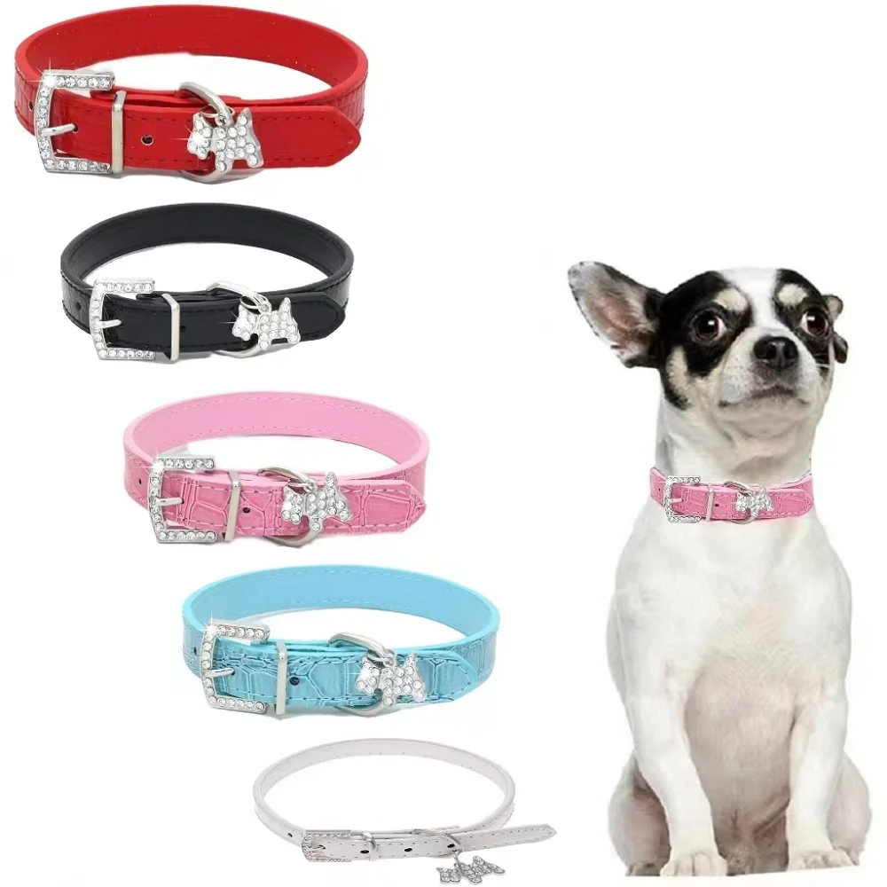 

Ошейник для кошек с инкрустированными бриллиантами, ожерелье в виде крокодиловой полосы, регулируемый ошейник для собак, Перро для щенков, ...