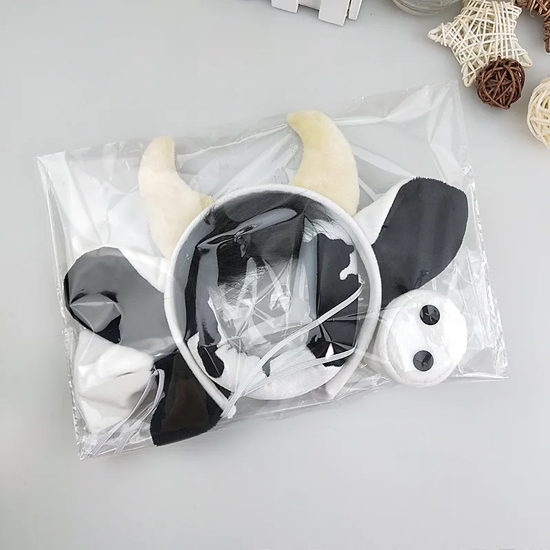 Плюшевые Головные уборы для взрослых и детей ободок волос в виде коровьего скота