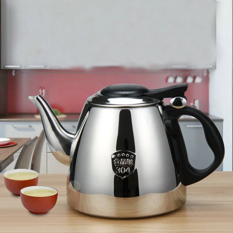 

Food Grade 304 Stainless Steel Water Kettle Thicker Induction Cooker Tea Kettle Creative Tea Pot For Home Office 1.2L/1.5L