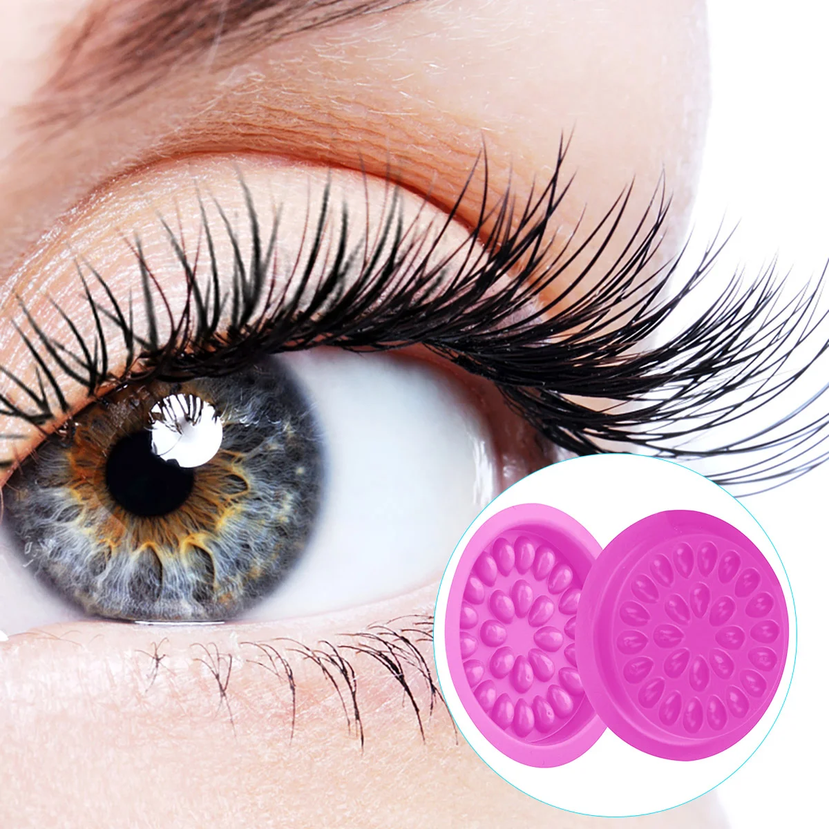 

Glue Eyelash Lash Holder Extensionstray Extension Pad Pallet Trayspads Rings Adhesive False Gasket Seal Flower Shape Stand Eye