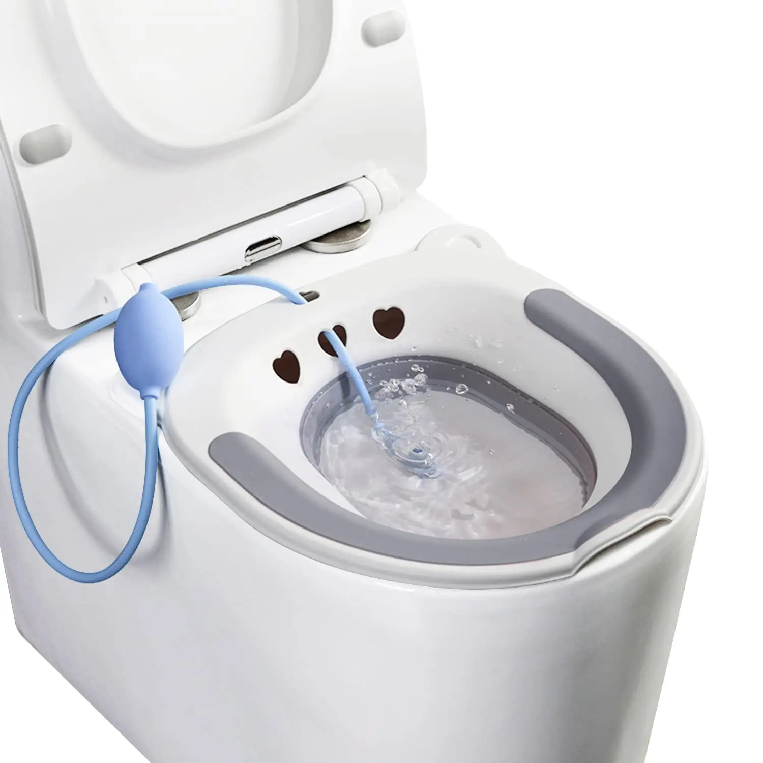 Yoni steam Upgrade Folding Sitz Baths for Toilet Seat with Flusher  for Hemorrhoids & Perineum, Pregnant Women & Postpartum Care