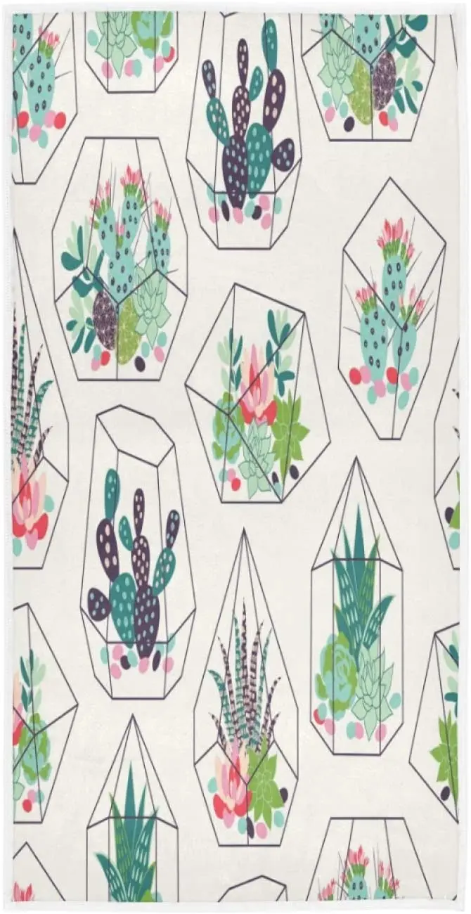 

Face Towel Cactus Vintage Stylish Tropical Summer Soft Bath Hotel Spa Hand Gym Sport Towel asciugamani da bagno