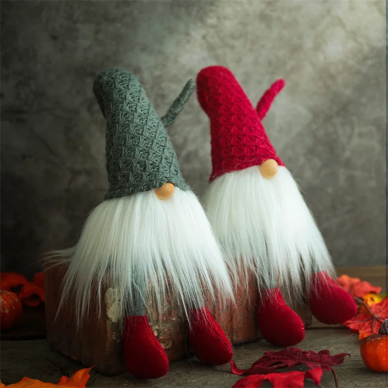

Knitting Decoration Home Decor Faceless Doll With Long Legs And Hat Christmas Deco Table Festive Party Supplies Garden