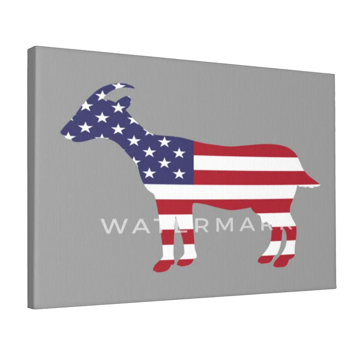 

American-flag-goat Canvas Frameless Painting With Metal Hooks Etc. Birthday Gift Solvent-Free Ink Customizable