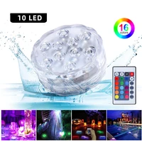 10 led remote controlled rgb submersible light underwater lamp for outdoor garden party swimming pool pond vase bowl decor light
