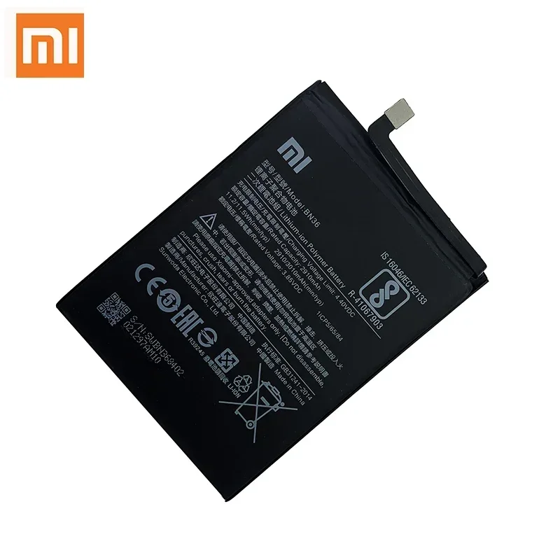 100% Оригинальный аккумулятор Xiao mi BN36 3010 мАч для Xiaomi 6X A2 Mi6X MiA2 M6X MA2