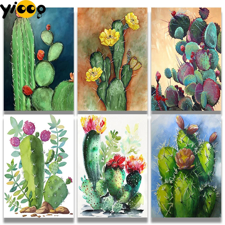 

Yioop Full drill diy embroidery 5d diamond paintings new collection 2022 Cactus Plant diamond mosaic kit home decor