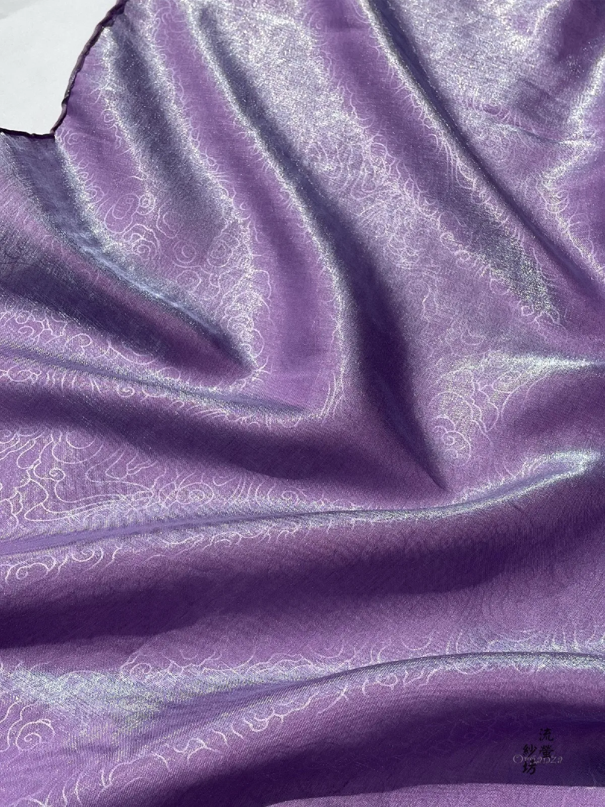 Атласная ткань с рисунком облаков и русалки Hanfu для изготовления женской одежды