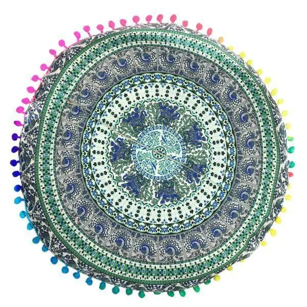 

3xRound Throw Pillow Case Car Bed Cushi Cover Decor Green Totems