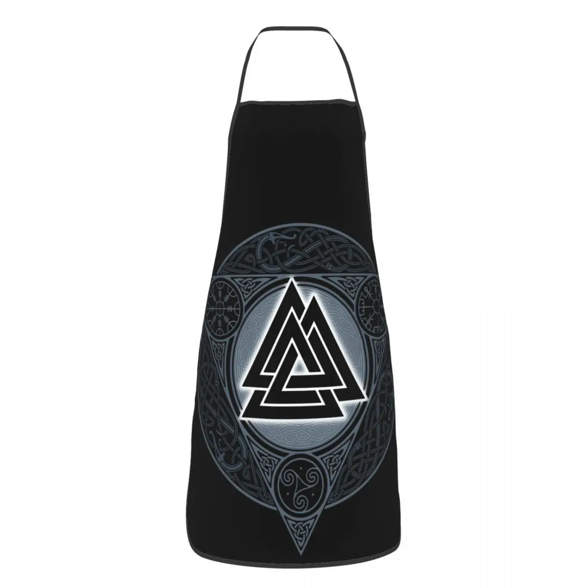 

Valknut Ice Flame Vikings Valhalla Odin Apron for Women Men Waterproof Cafe Bibs Polyester Cuisine Cooking Baking Pinafore