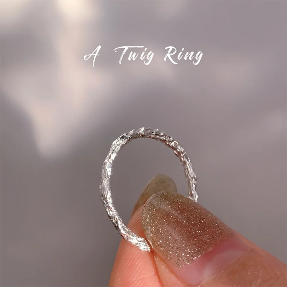 

Женское кольцо «ветка» из меди, регулируемое кольцо серебристого цвета