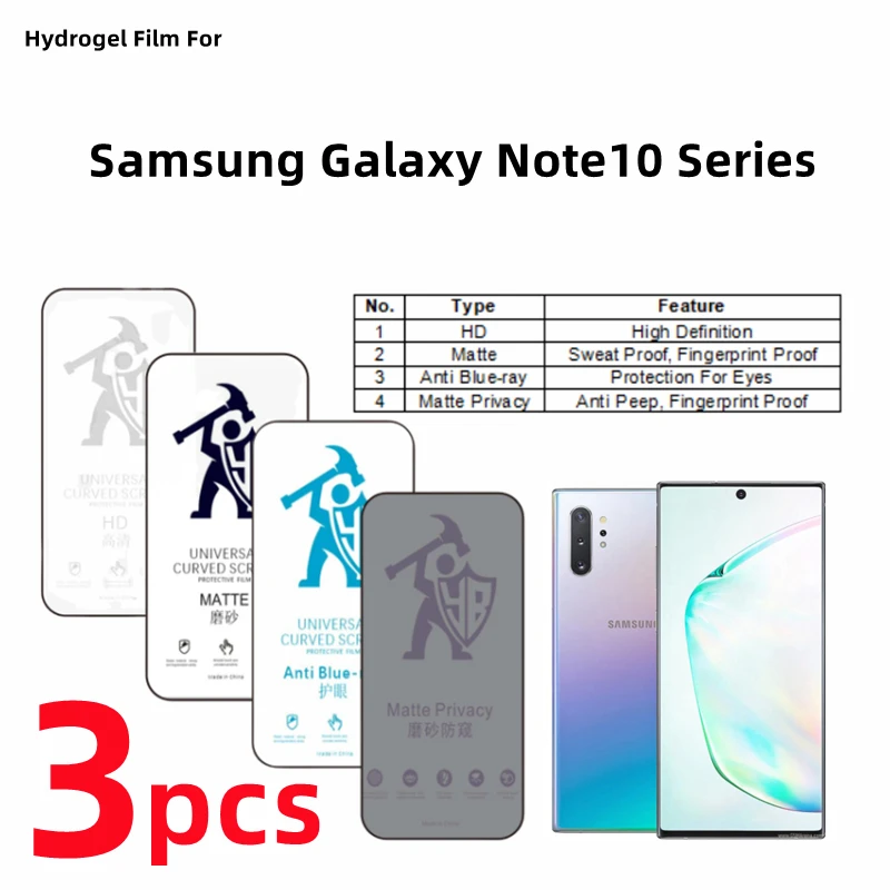 

3 шт., Гидрогелевая Защитная пленка для Samsung Galaxy Note10 Plus