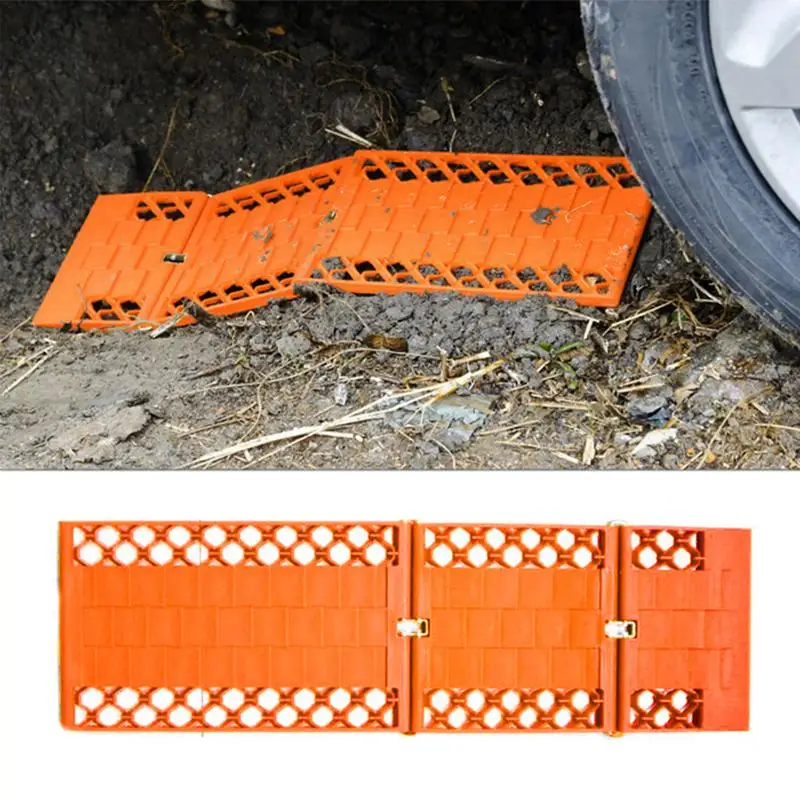 

Auto Traction Board Emergency Traction Tracks Mat Durable Folding Tire Traction Pad Tire Grip Aid All-Season Auto Traction Mat