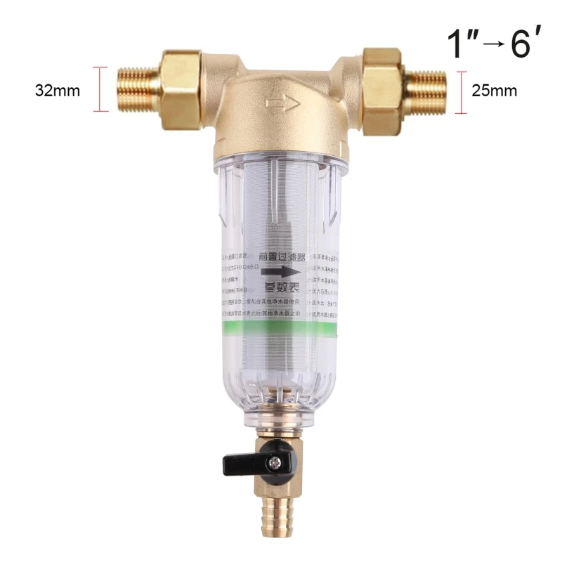 

Water Filter Front Purifier Tap Water Pipeline Pre-Filter Home Backwash Remove Rust Contaminant Sediment