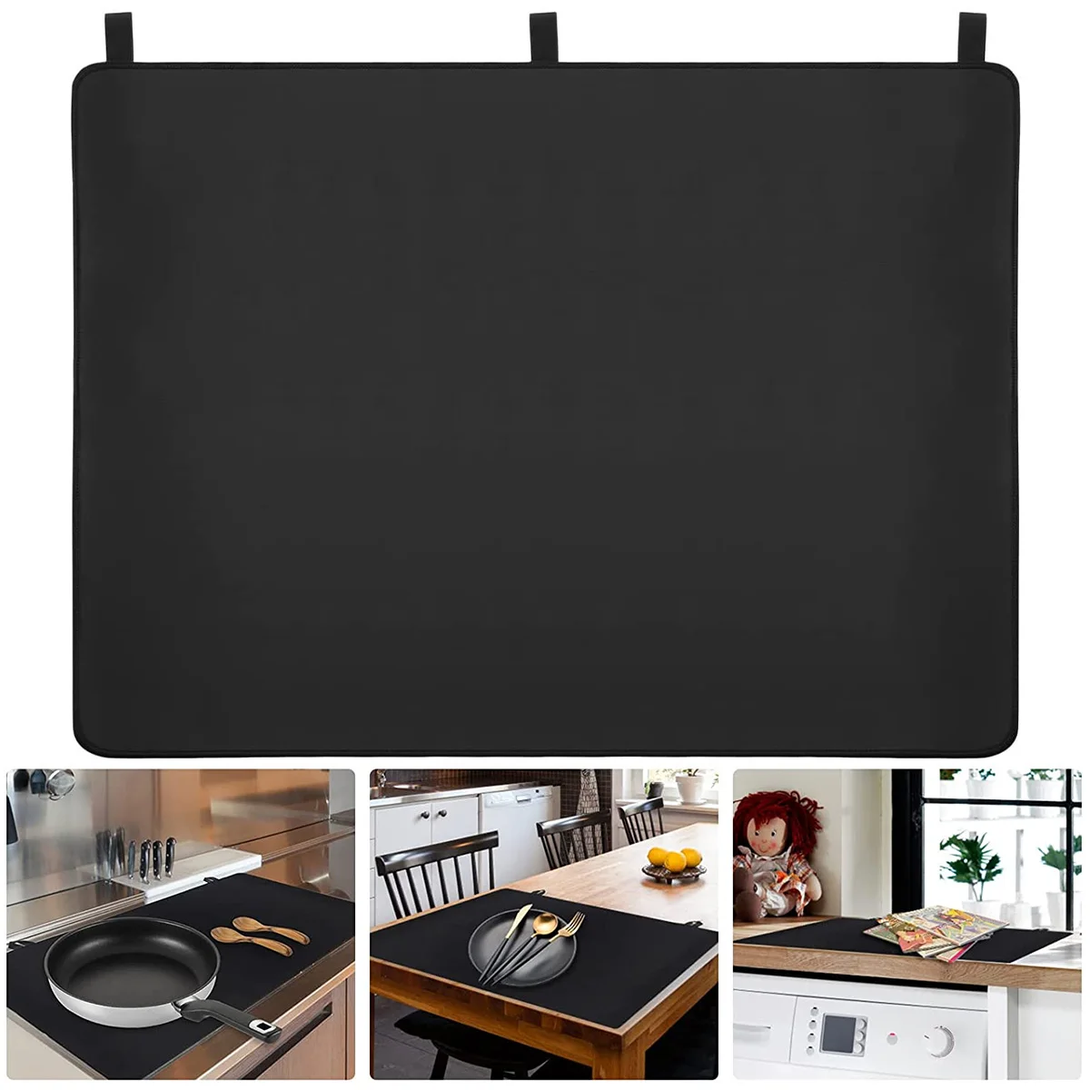 

L стеклянные крышки для плиты 28,5 x дюйма, крышка для электрической плиты, термостойкий индукционный коврик для варочной панели, нескользящая...