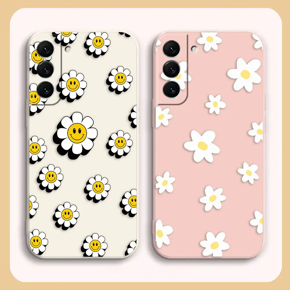

Smiley Face Sunflower TPU Case For Samsung S23 S22 S21 S20 FE S11 S11E S10 S10E S9 S30 Ultra Plus 4G 5G Colour Case Funda Shell