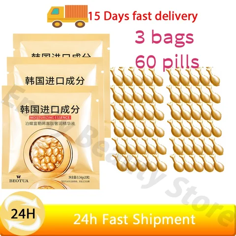 20 шт., капсулы с гиалуроновой кислотой, сыворотка для лица, тонкая линия, восстановление пятен, удаление, отбеливание, против морщин, нестареющая, твердая косметика для ухода за кожей