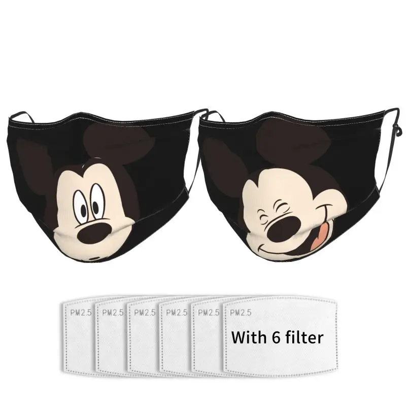 

Disney Cartoon Printing Adult Mask Outdoor Sports Protection Sunscreen Dust Masks Washable Adjustable Suitable Men Women 2PCS