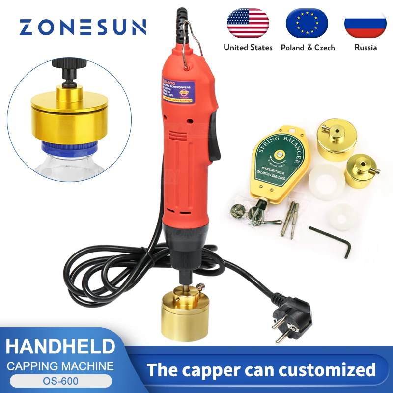 

ZONESUN Компактная ручная пластиковая сумка для стекла, масла, меда, жидкости, герметичная крышка, винтовая машина (10-30 мм)